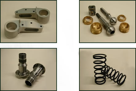 A range of suspension components.